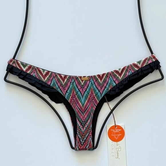 Beach Bunny Tango Zig Zag Skimpy Bikini Bottom – Black Multi – Medium - Picture 3 of 13
